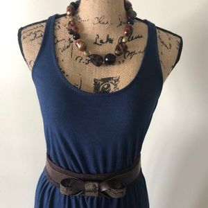 Large leopard bead adjustable necklace